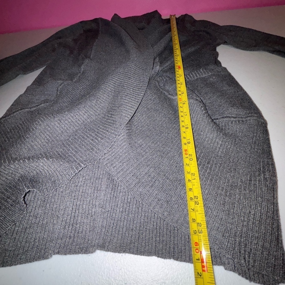 Say What? Heather Gray Ribbed Cardigan - Picture 5 of 8